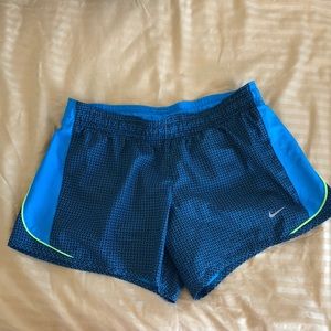 Nike dri-fit Shorts. Small. Blue with neon piping.